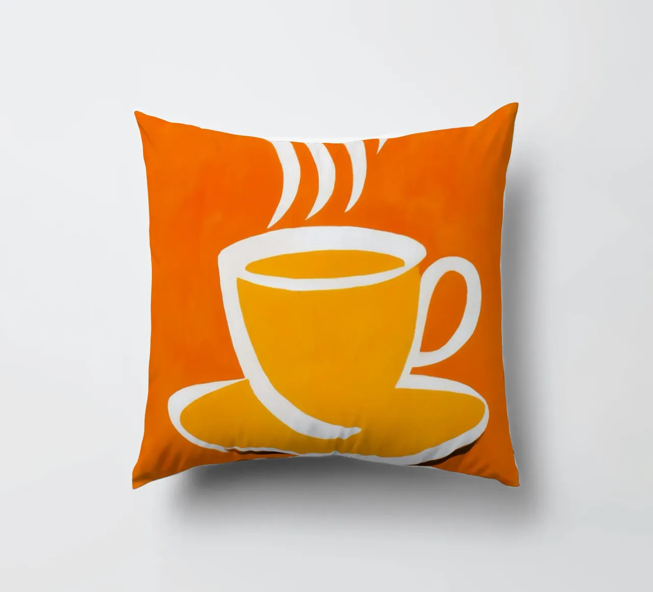Pausa caffè soleggiata | Colori ottimistici cuscino da Autofocus