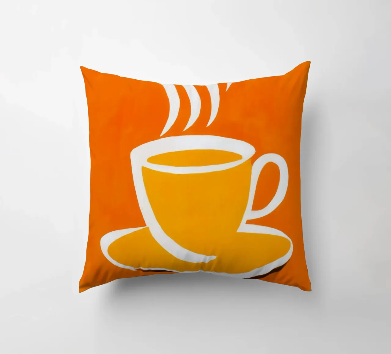 Pausa caffè soleggiata | Colori ottimistici cuscino da Autofocus
