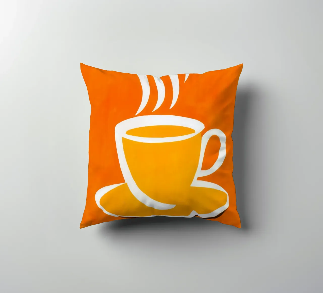 Pausa caffè soleggiata | Colori ottimistici cuscino da Autofocus