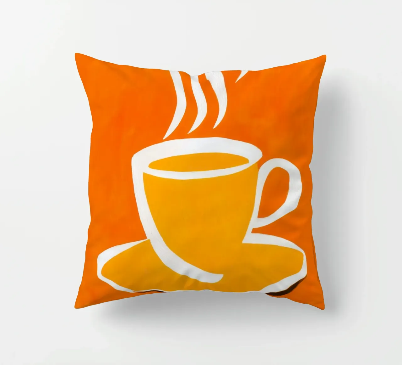 Pausa caffè soleggiata | Colori ottimistici cuscino da Autofocus