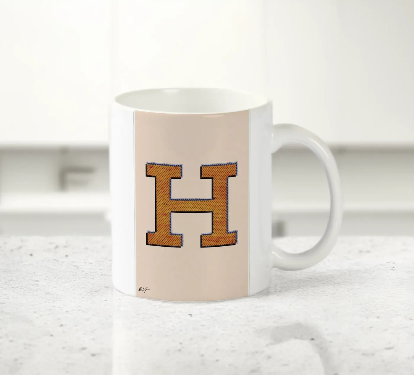H ceramic mug by Andreas Jarner