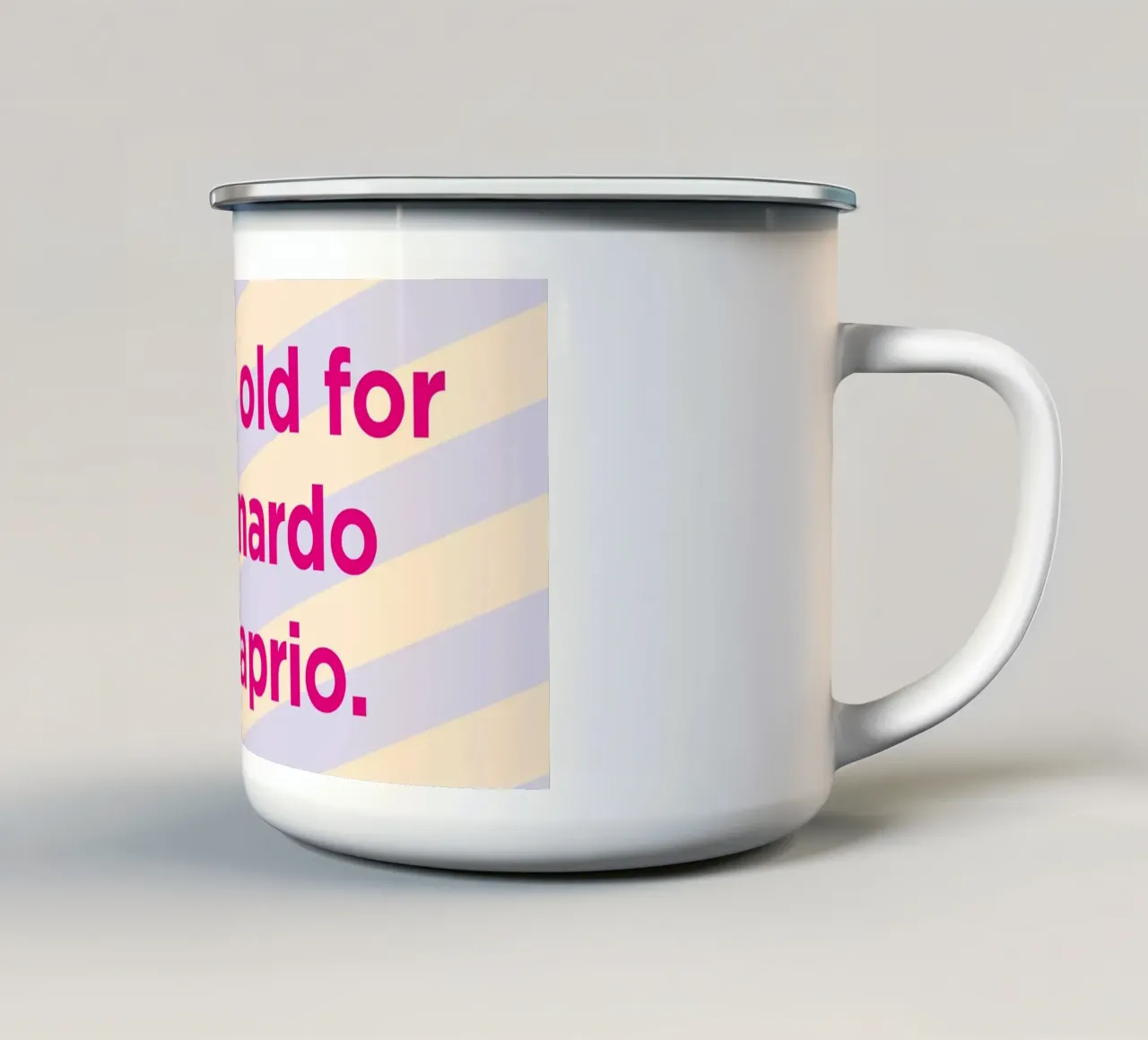 Too old for Leo tazza in smalto da Art Fart