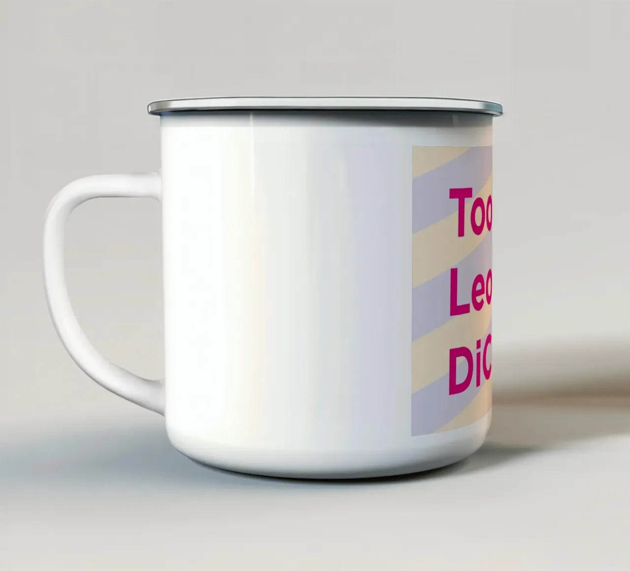 Too old for Leo tazza in smalto da Art Fart