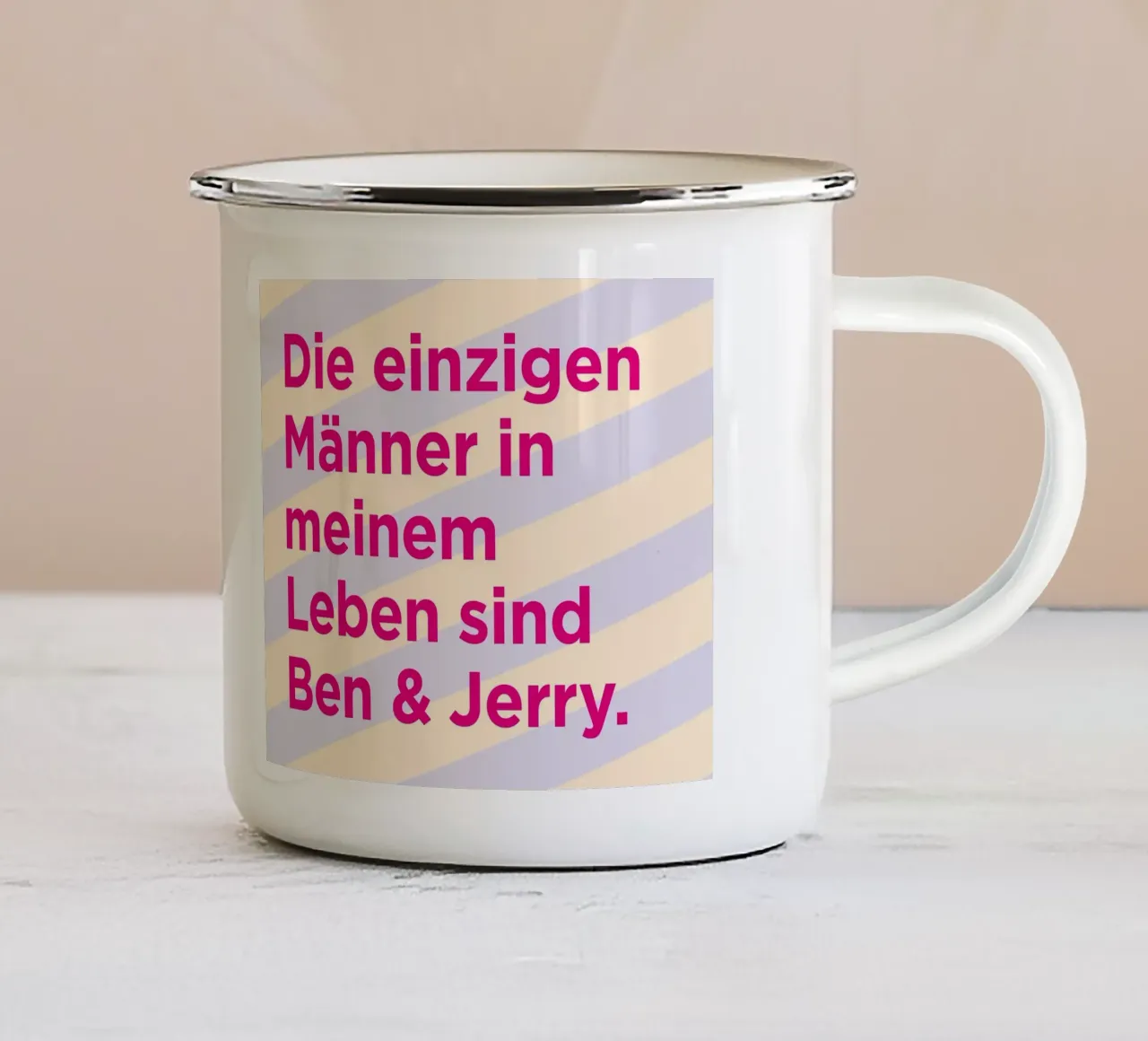 Ben & Jerry emaille mok van Art Fart