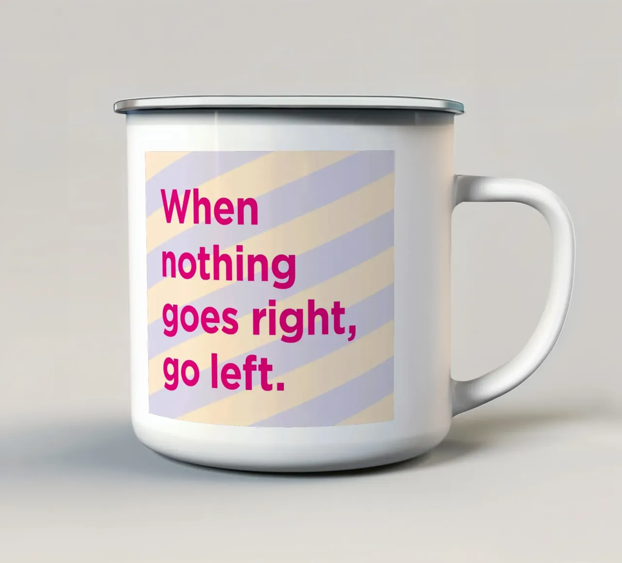 Go left. tazza in smalto da Art Fart