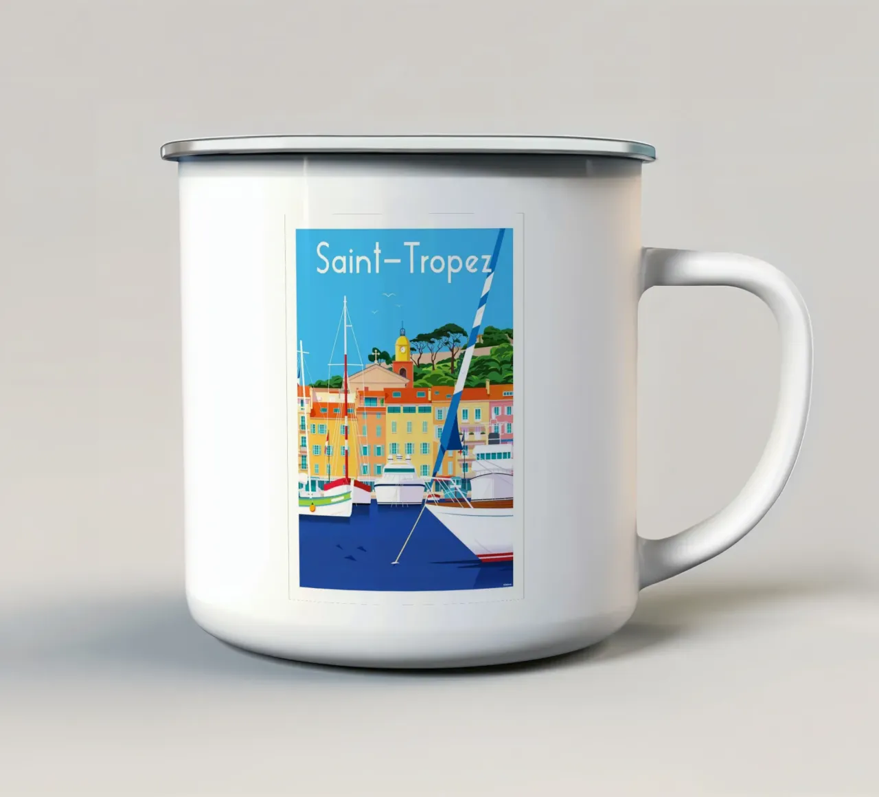 Saint Tropez tazza in smalto da Raphaël Delerue