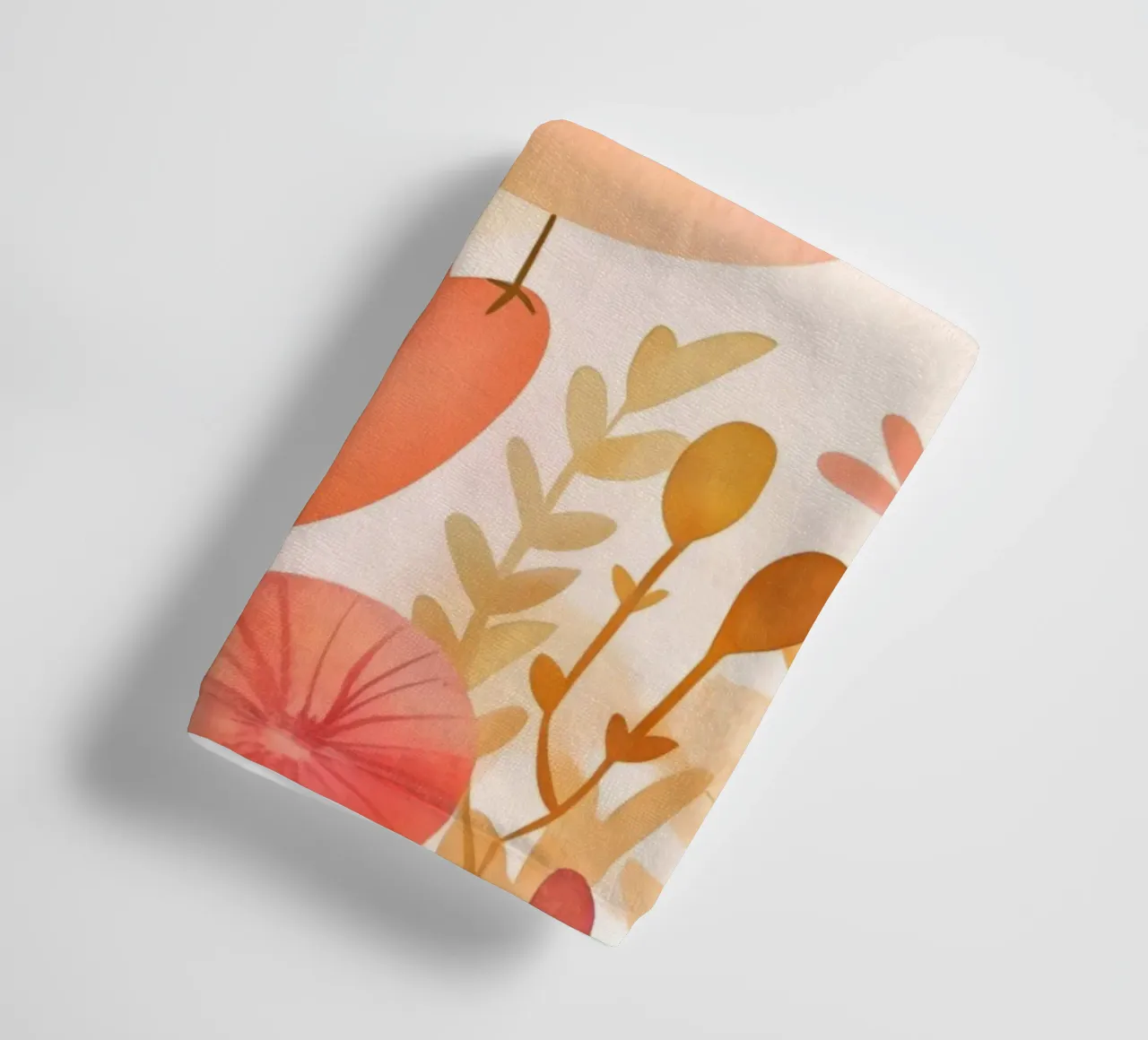 Oiseau jaune fantaisiste dans un jardin de fleurs de champignons Boho serviette de bain de Gentle Echoes Art