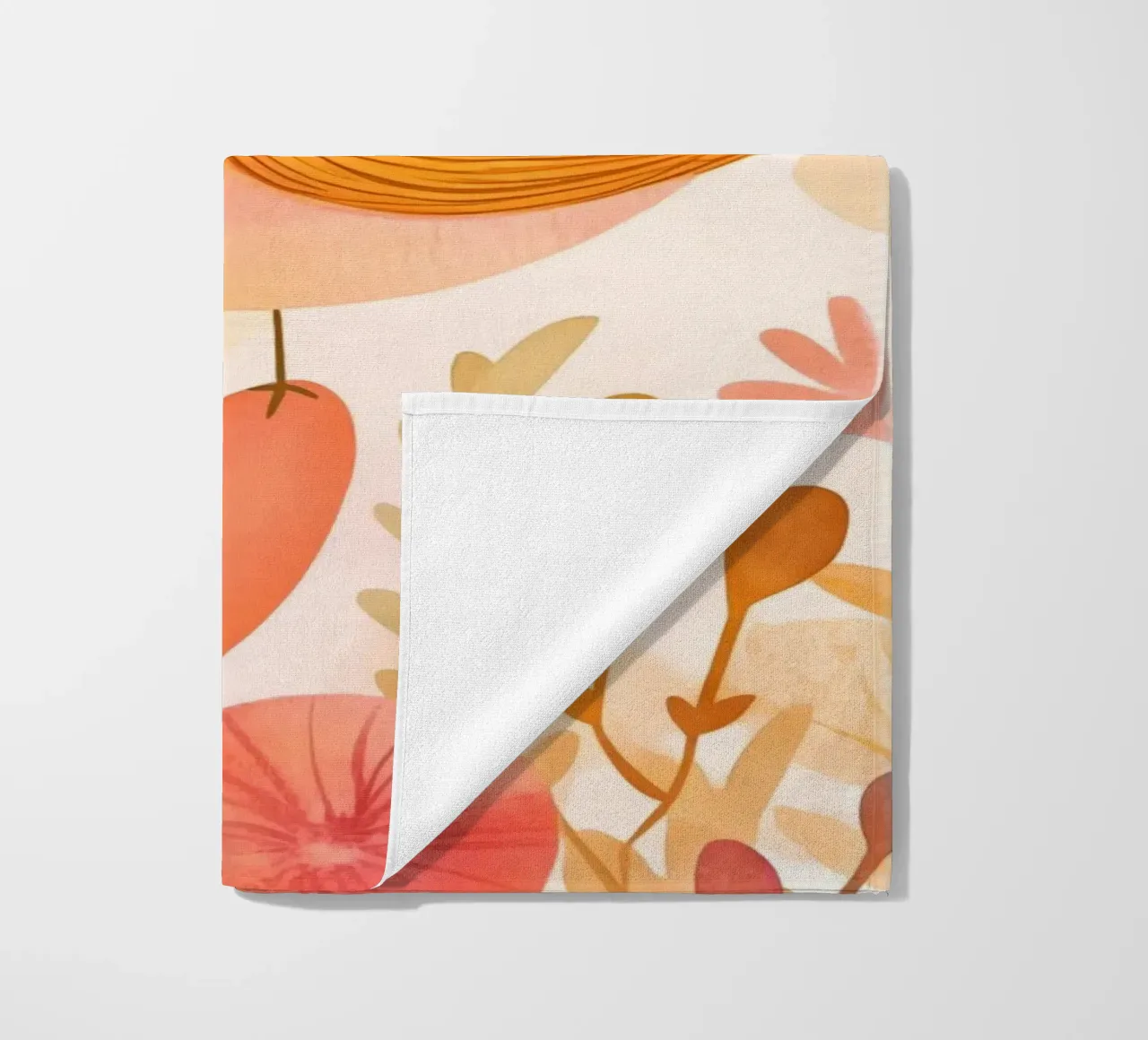 Oiseau jaune fantaisiste dans un jardin de fleurs de champignons Boho serviette de plage de Gentle Echoes Art