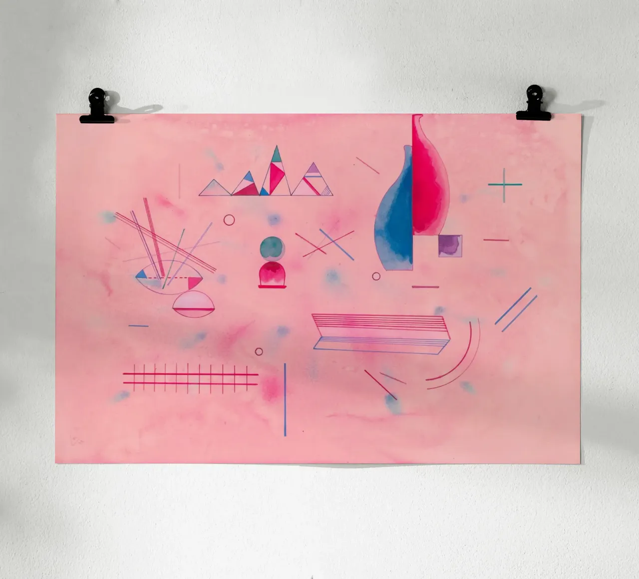 I bastoni di Wassily Kandinsky (Sticks/The Rose) carta hahnemühle da Classic Art Prints