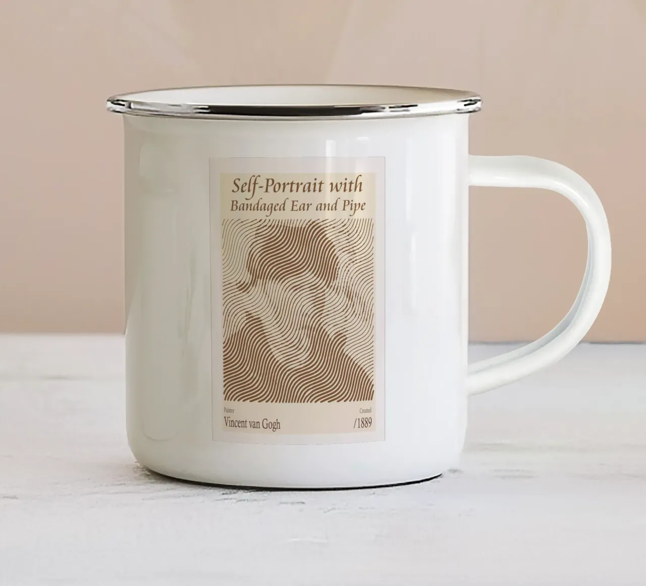 Autoritratto con orecchio bendato e pipa - Vincent van Gogh tazza in smalto da Doa Project