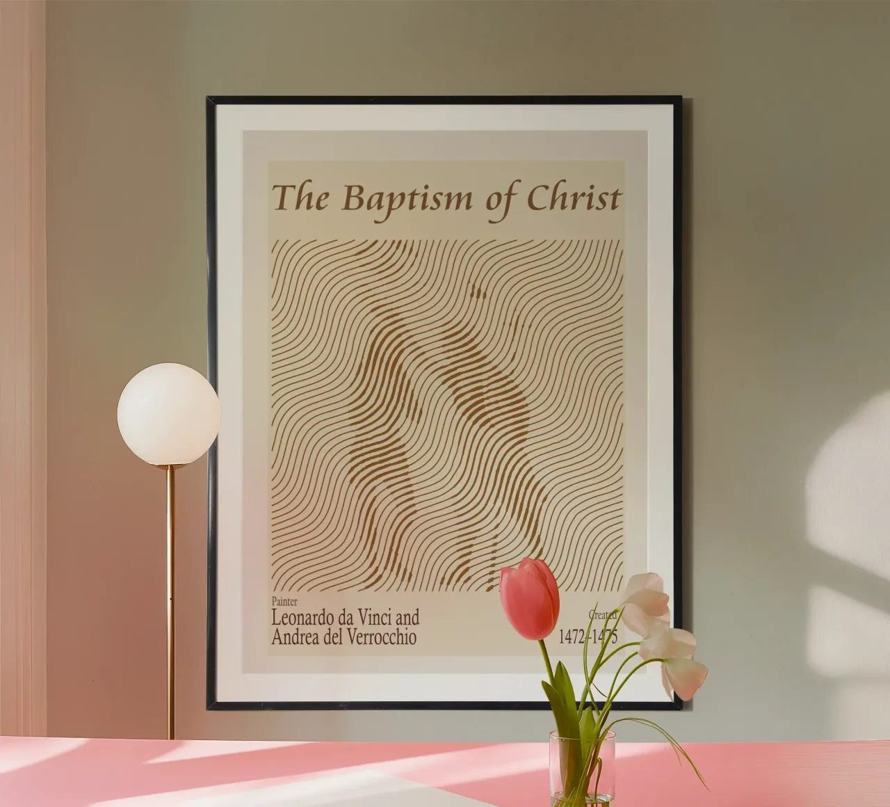Il Battesimo di Cristo di Leonardo da Vinci carta hahnemühle da Doa Project