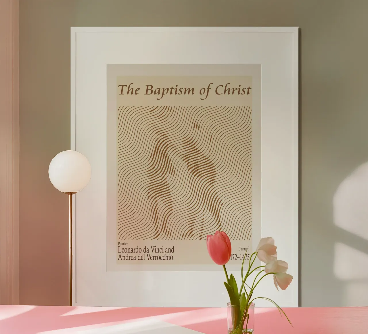 Il Battesimo di Cristo di Leonardo da Vinci carta hahnemühle da Doa Project