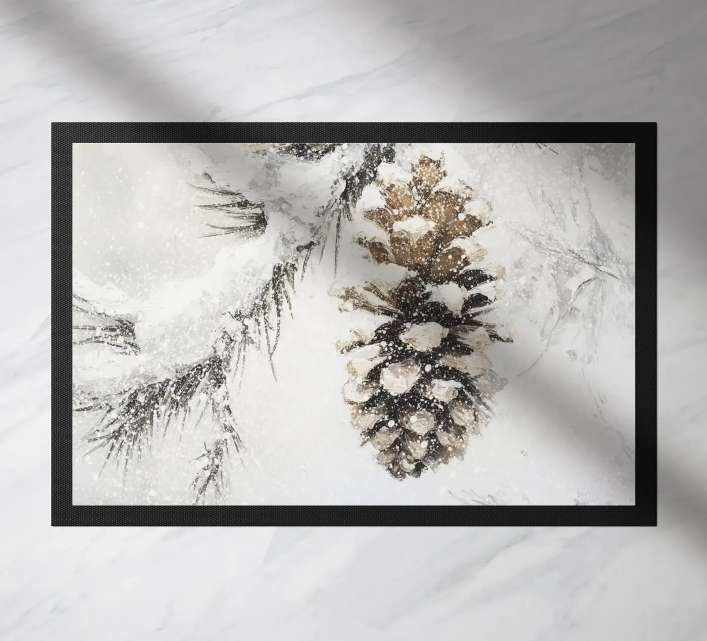Winter Pine Cones doormat by treechild