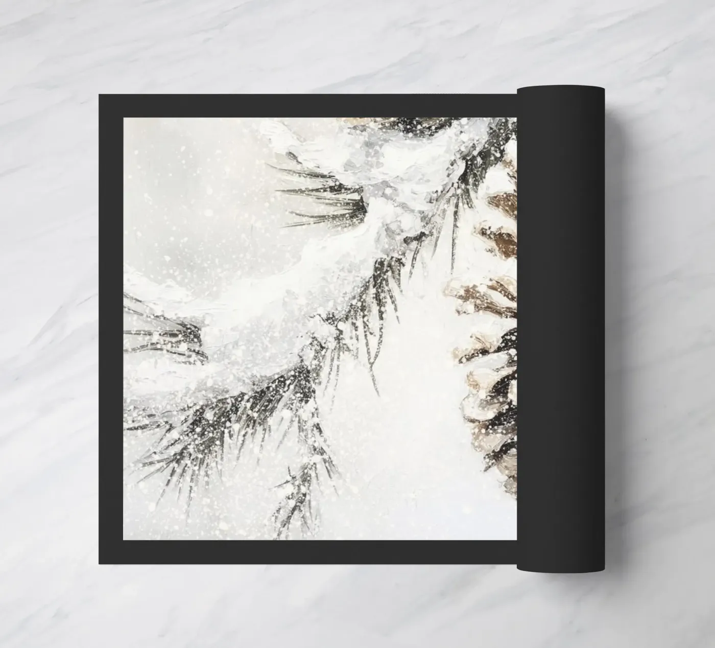 Winter Pine Cones doormat by treechild
