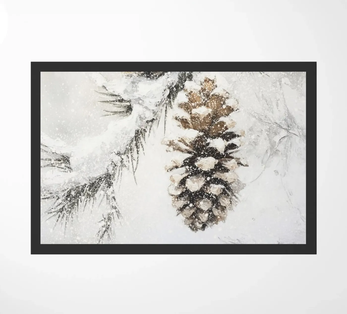 Winter Pine Cones doormat by treechild