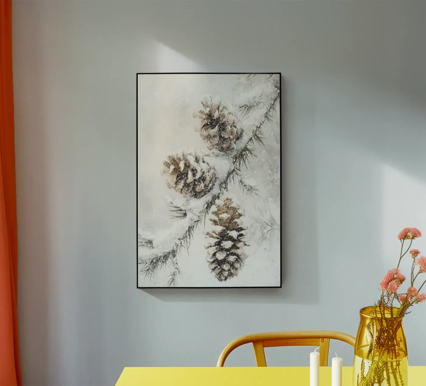 Winter Pine Cones acrylic glass by treechild