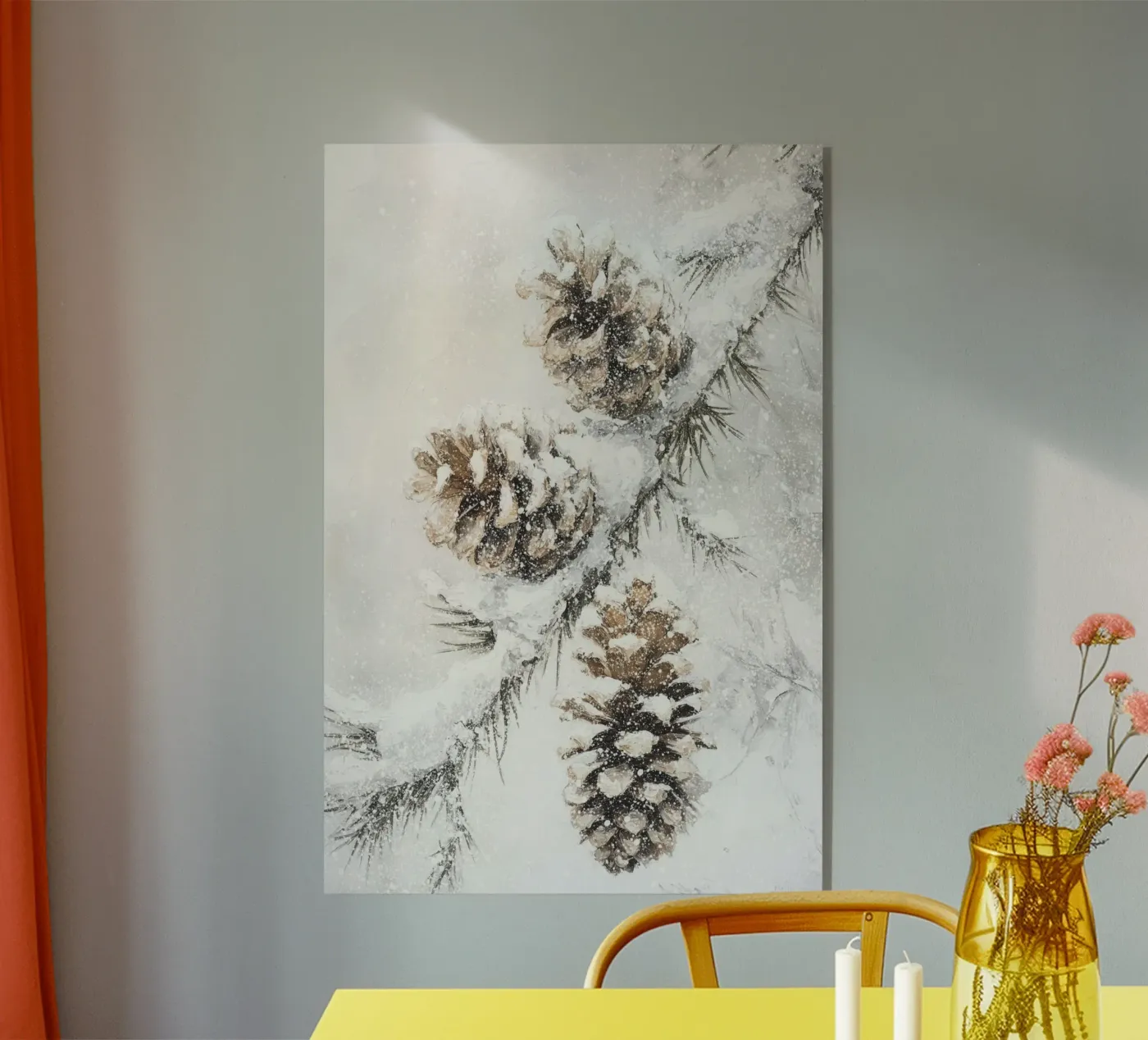 Winter Pine Cones acrylic glass by treechild