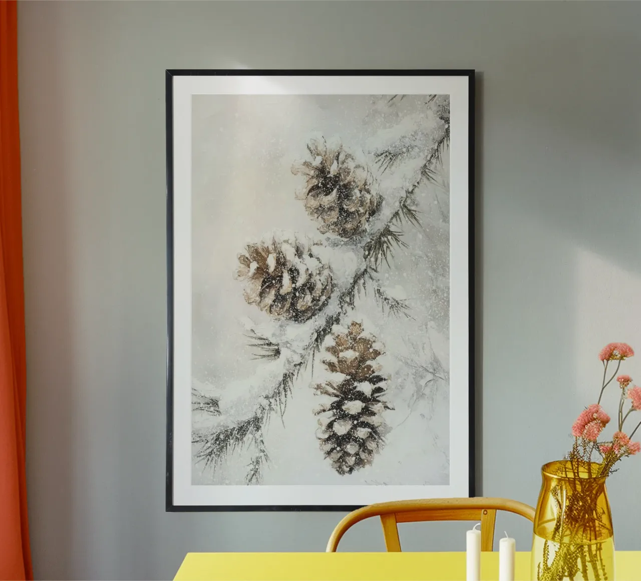 Winter Pine Cones poster by treechild