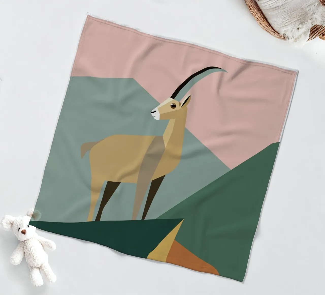 Geometrischer Steinbock in den Bergen coperta in pile da DARIA IVANOVNA