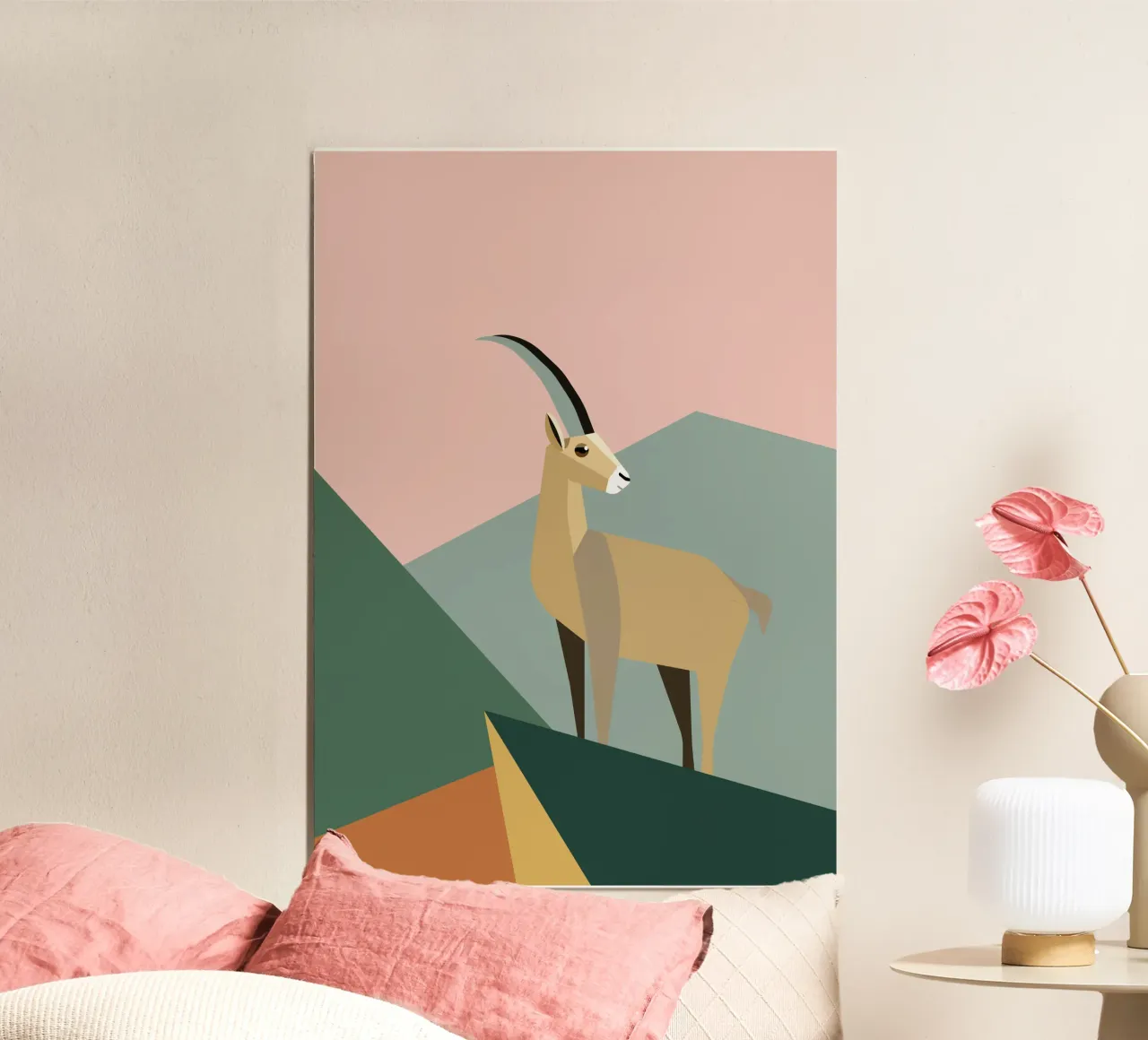 Geometrischer Steinbock in den Bergen carta hahnemühle da DARIA IVANOVNA