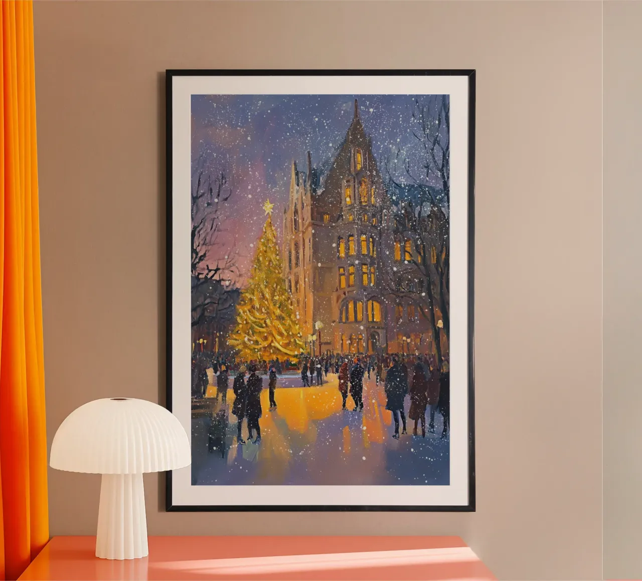 Winter Christmas Town No 02 poster by treechild
