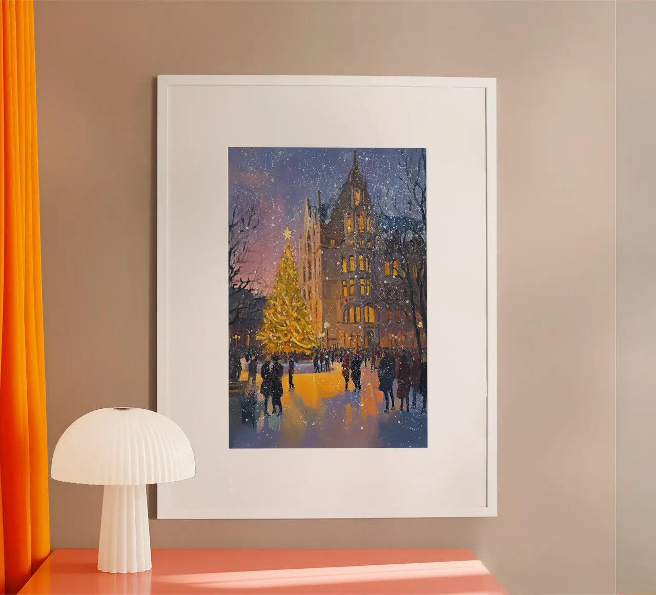 Winter Christmas Town No 02 poster by treechild