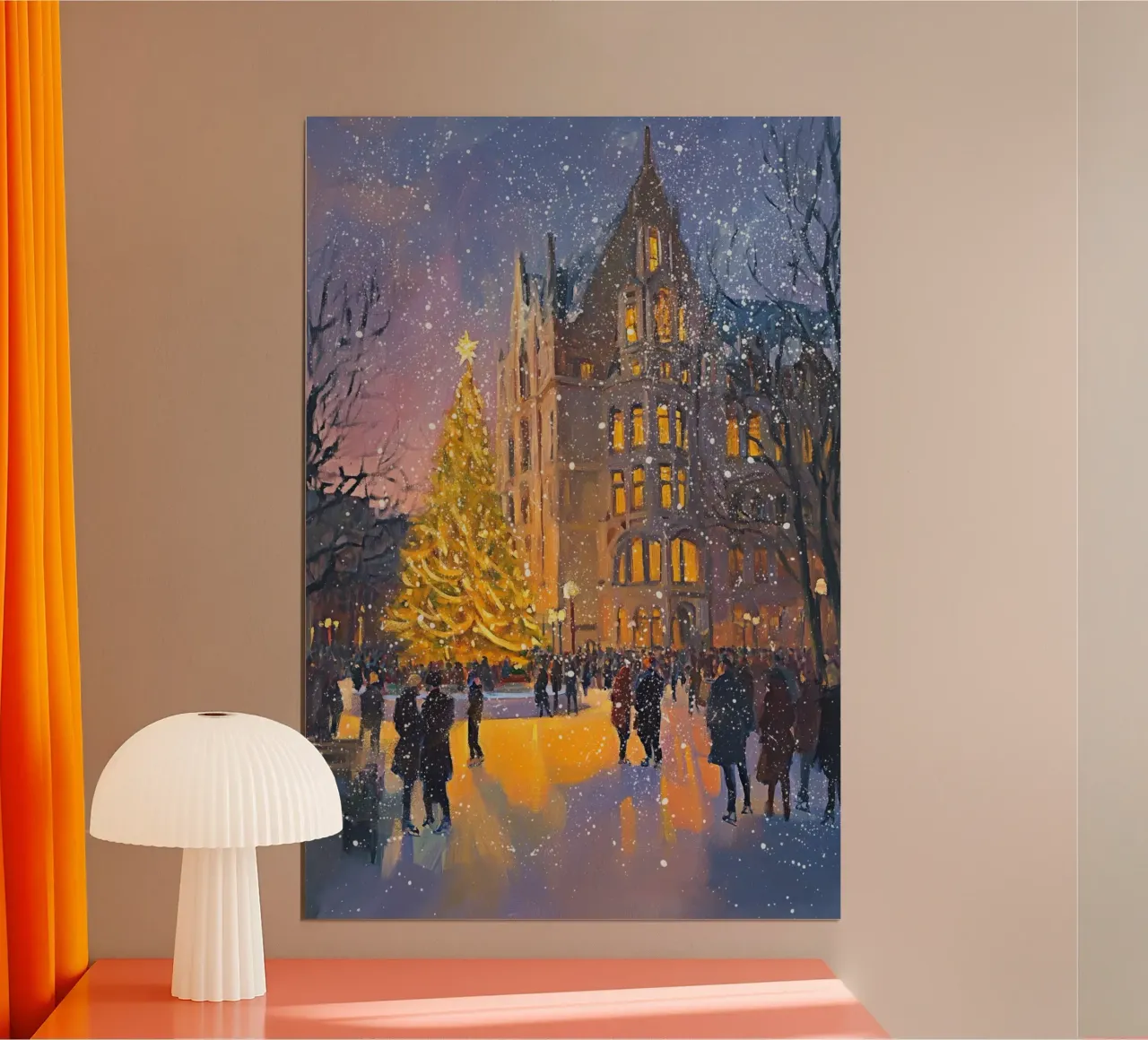 Winter Christmas Town No 02 poster by treechild