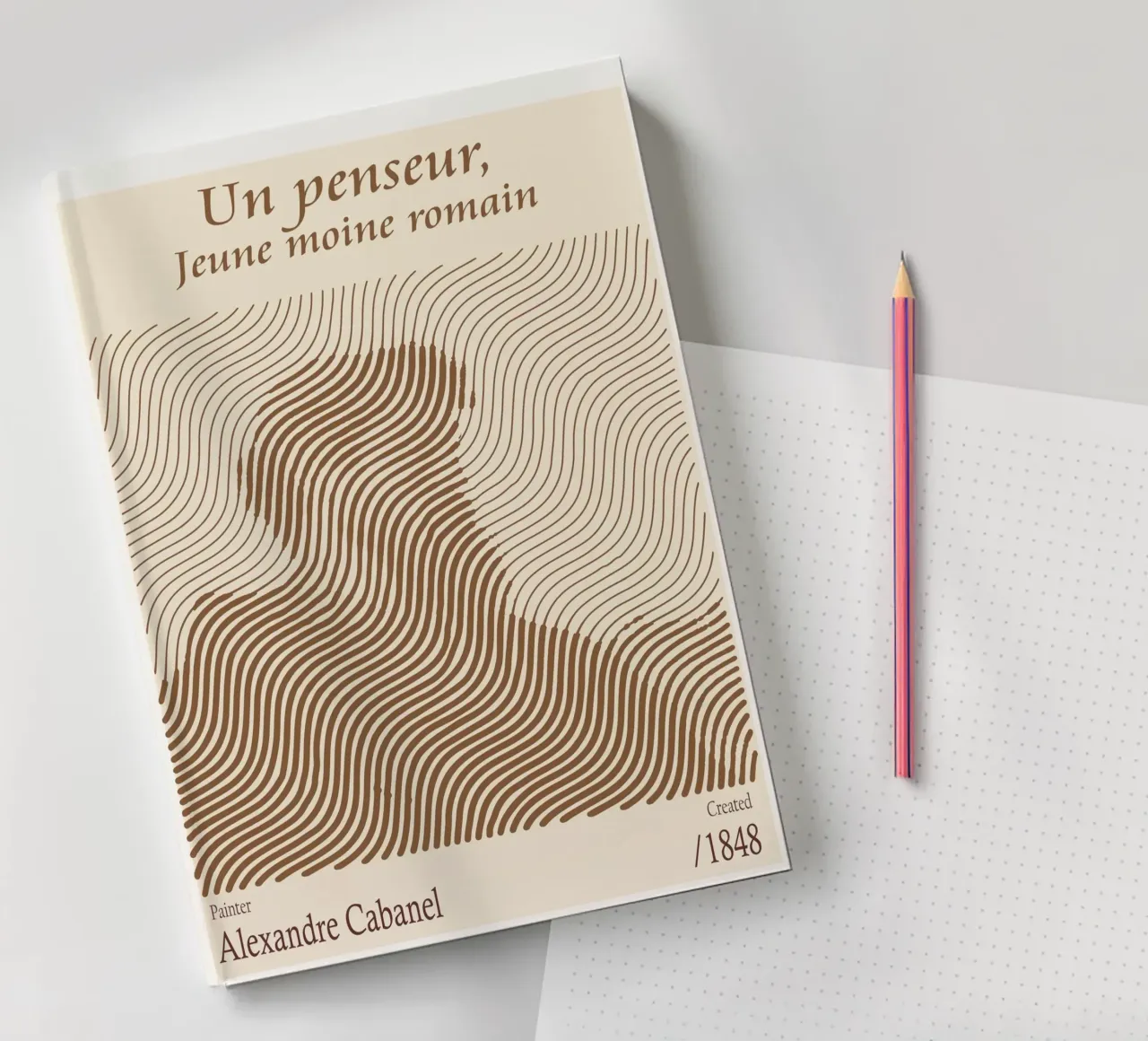 A thinker, Young Roman monk - Alexandre Cabanel notebook by Doa Project