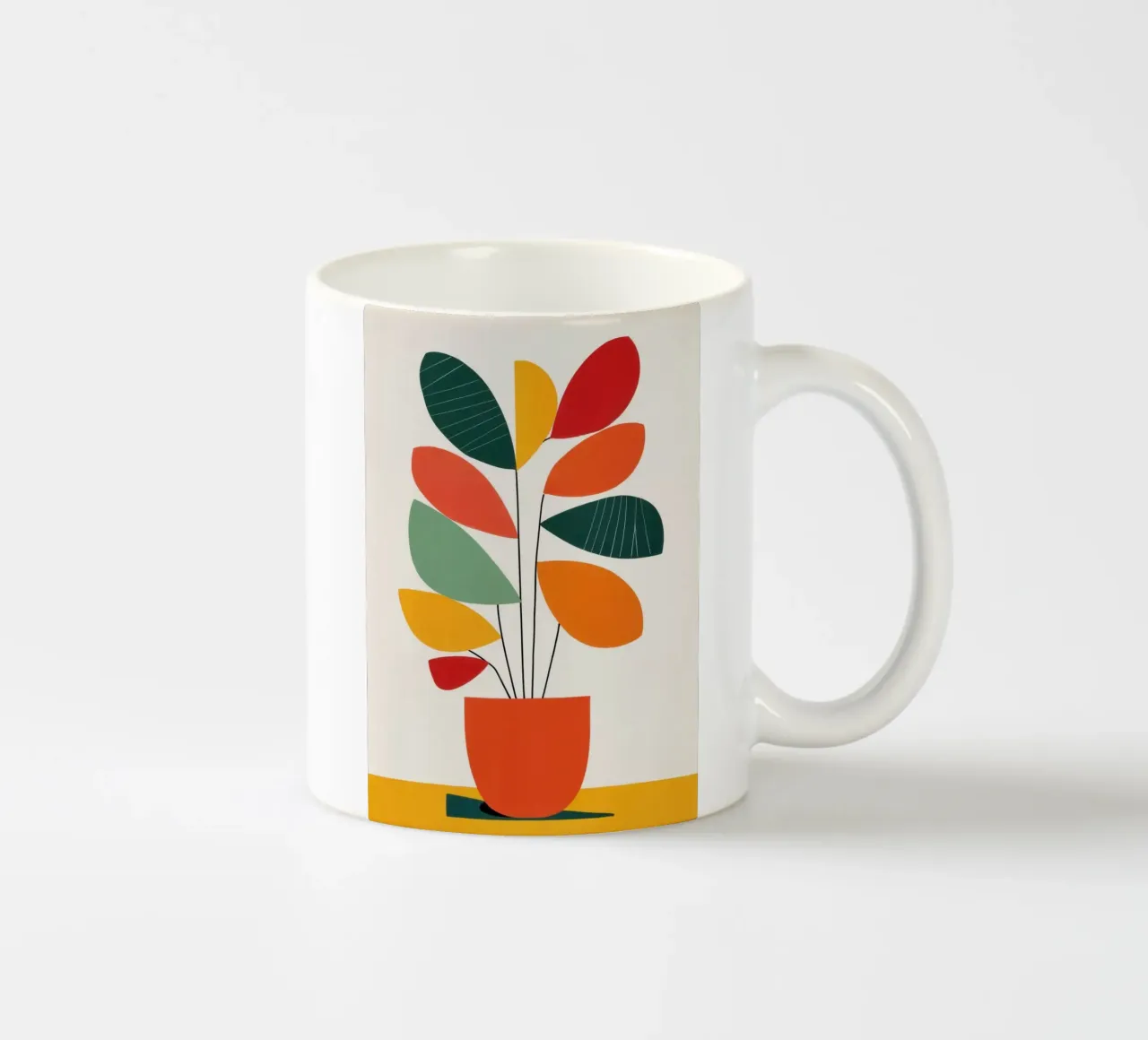 Pianta d'appartamento di metà secolo tazza in ceramica da La Collagerie
