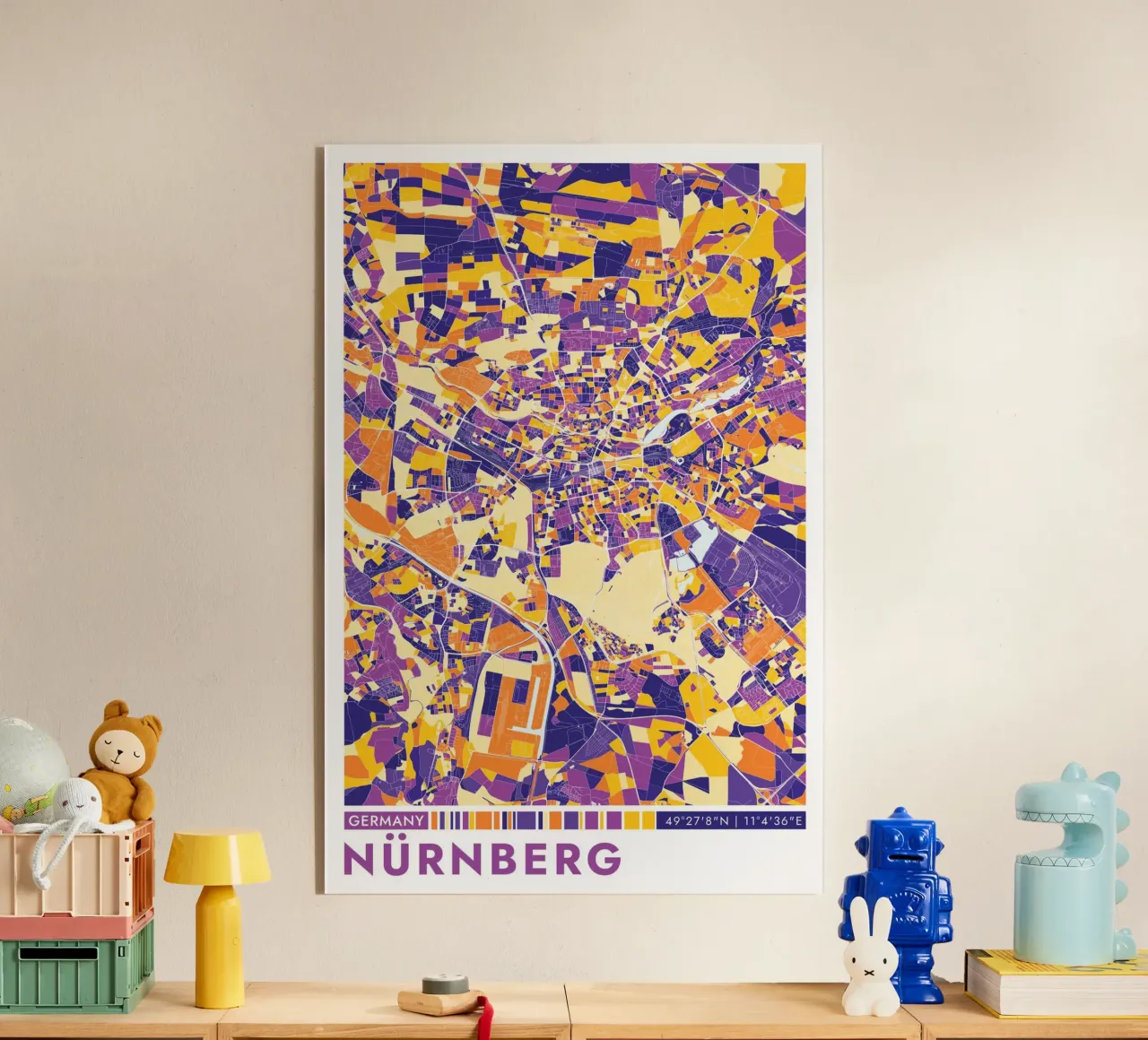 Nuremberg Color metacrilato de CityMapPoster