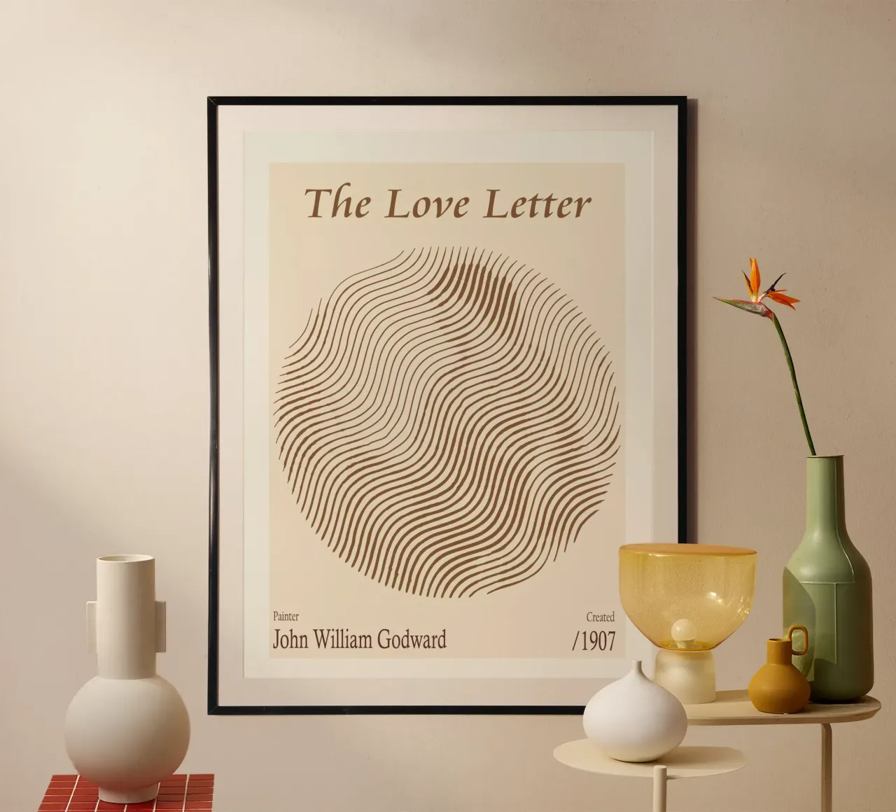 La lettre d'amour - John William Godward poster avec cadre en plastique de Doa Project