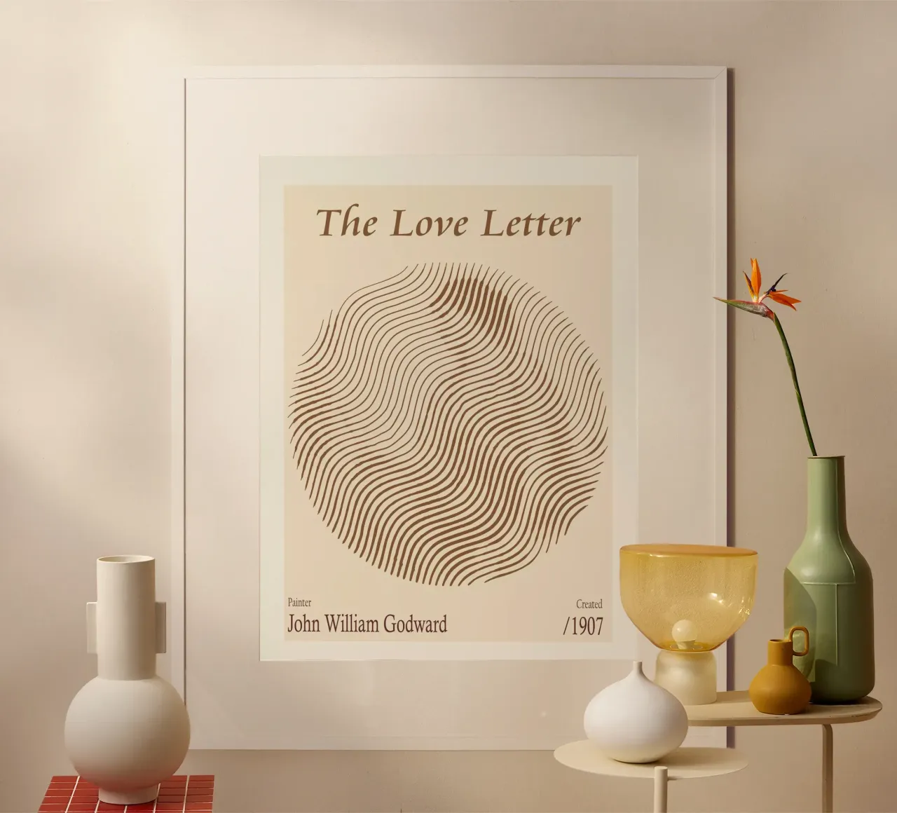 La lettre d'amour - John William Godward poster avec cadre en plastique de Doa Project