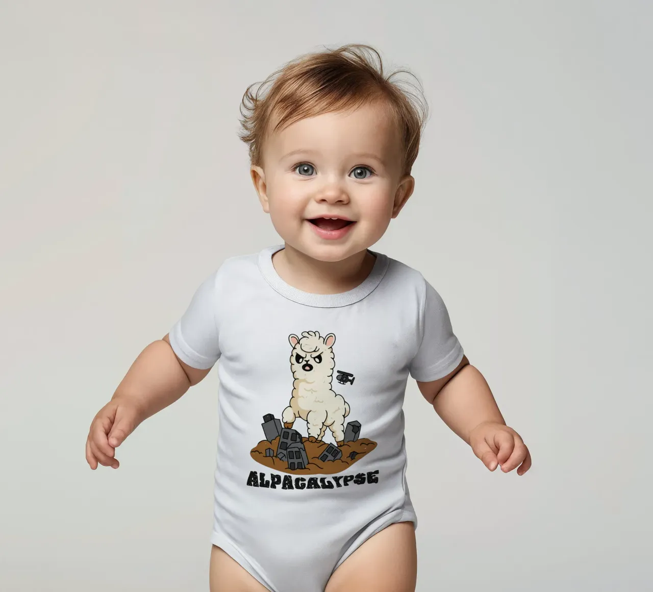 Alpacalypse body neonato maniche corte da Loobs