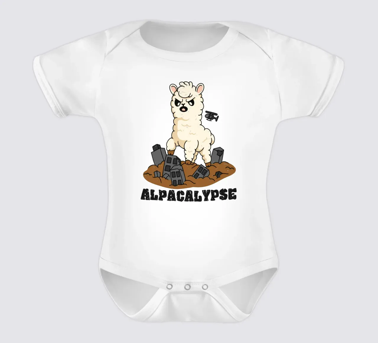 Alpacalypse body neonato maniche corte da Loobs