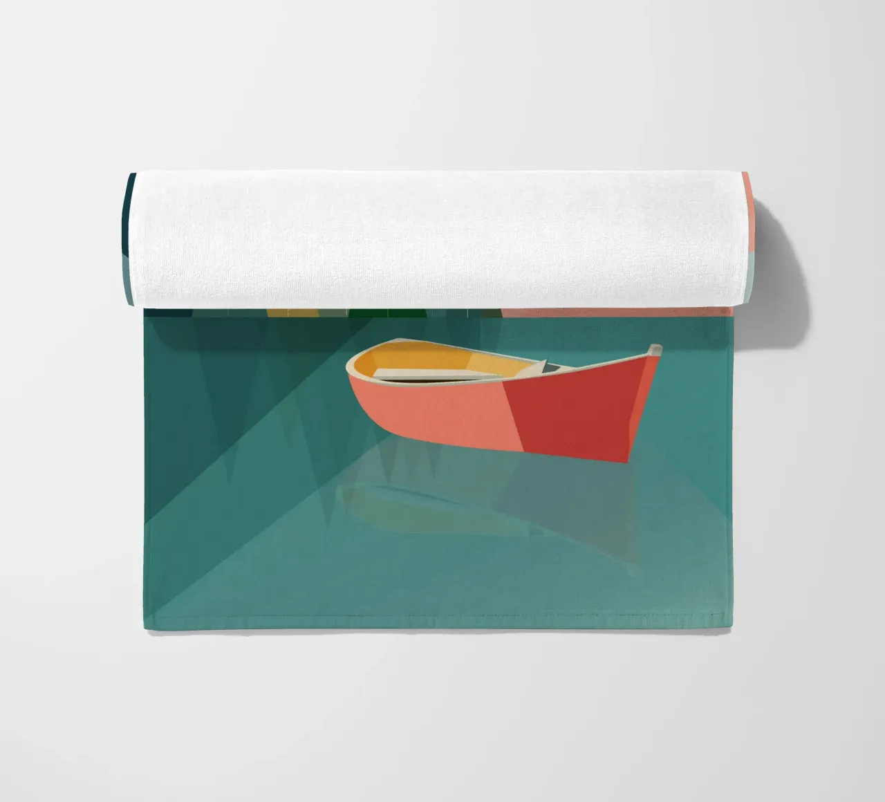 Geometrisches Ruderboot auf Bergsee telo mare da DARIA IVANOVNA