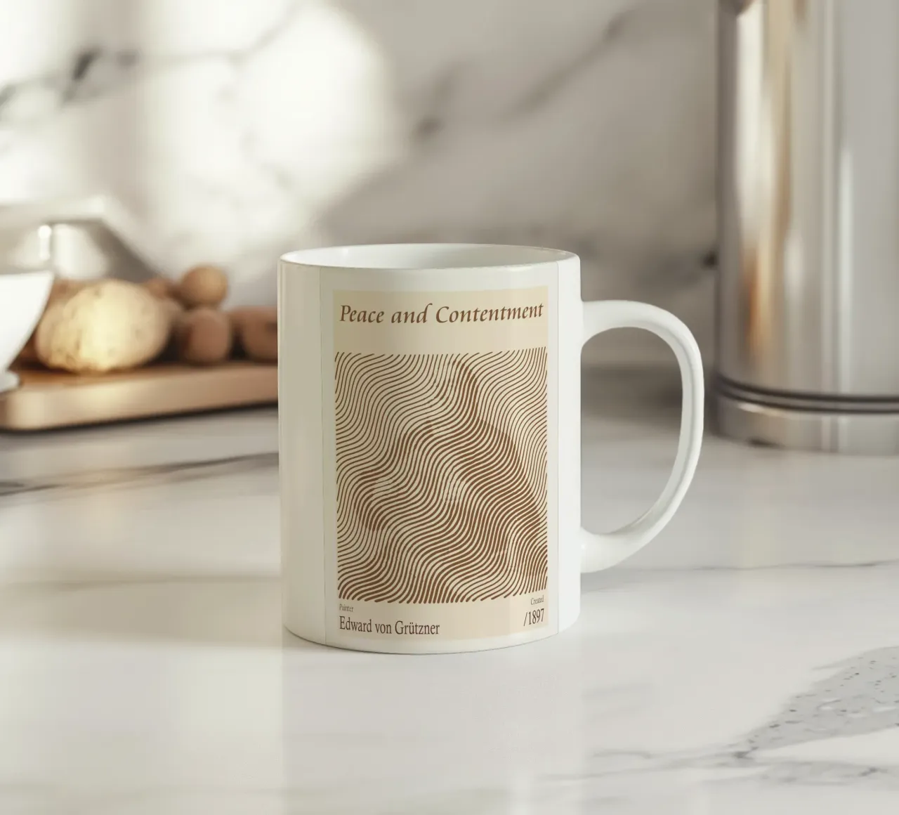 Pace e soddisfazione - Edward von Grützner tazza in ceramica da Doa Project