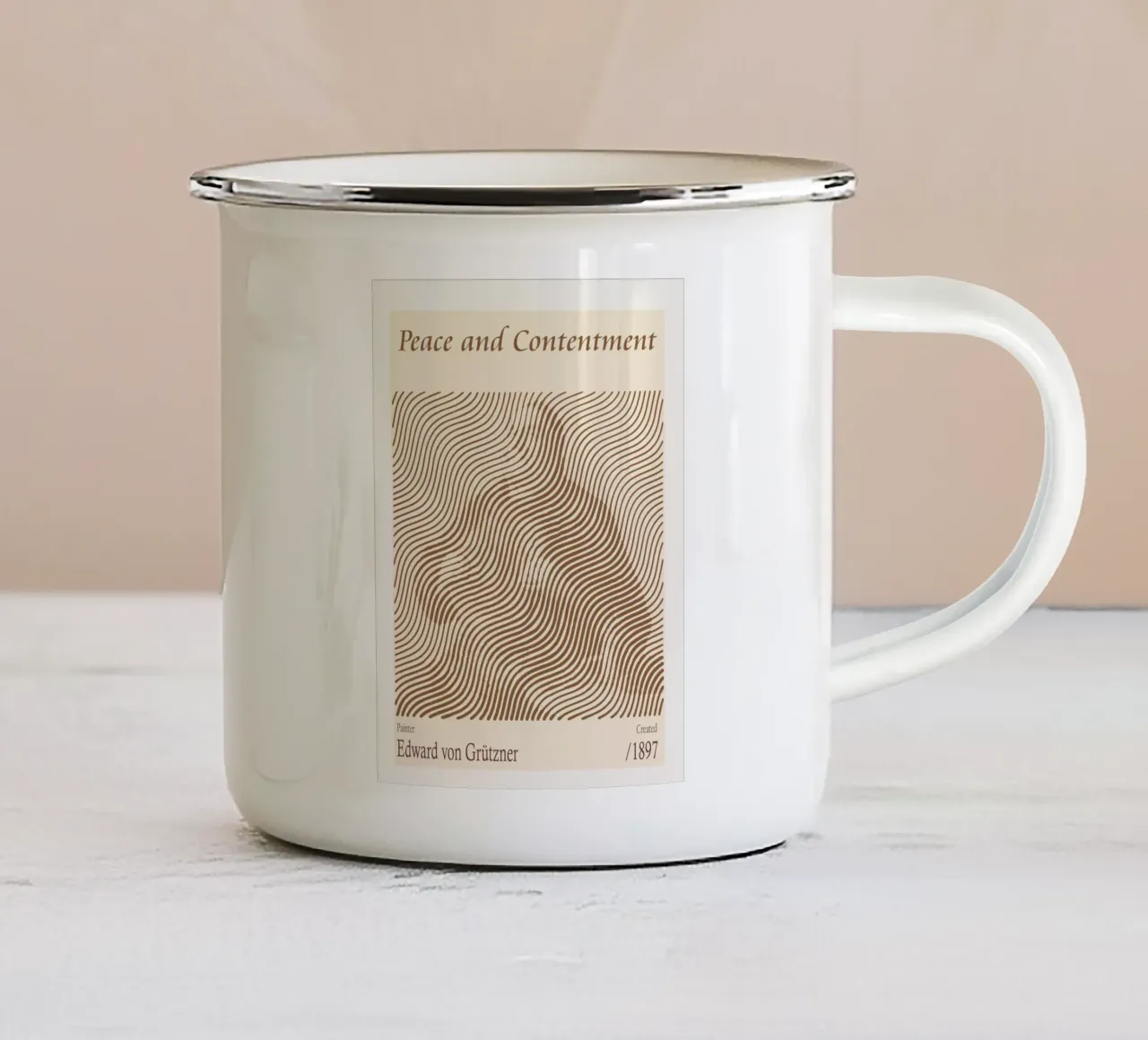 Pace e soddisfazione - Edward von Grützner tazza in smalto da Doa Project
