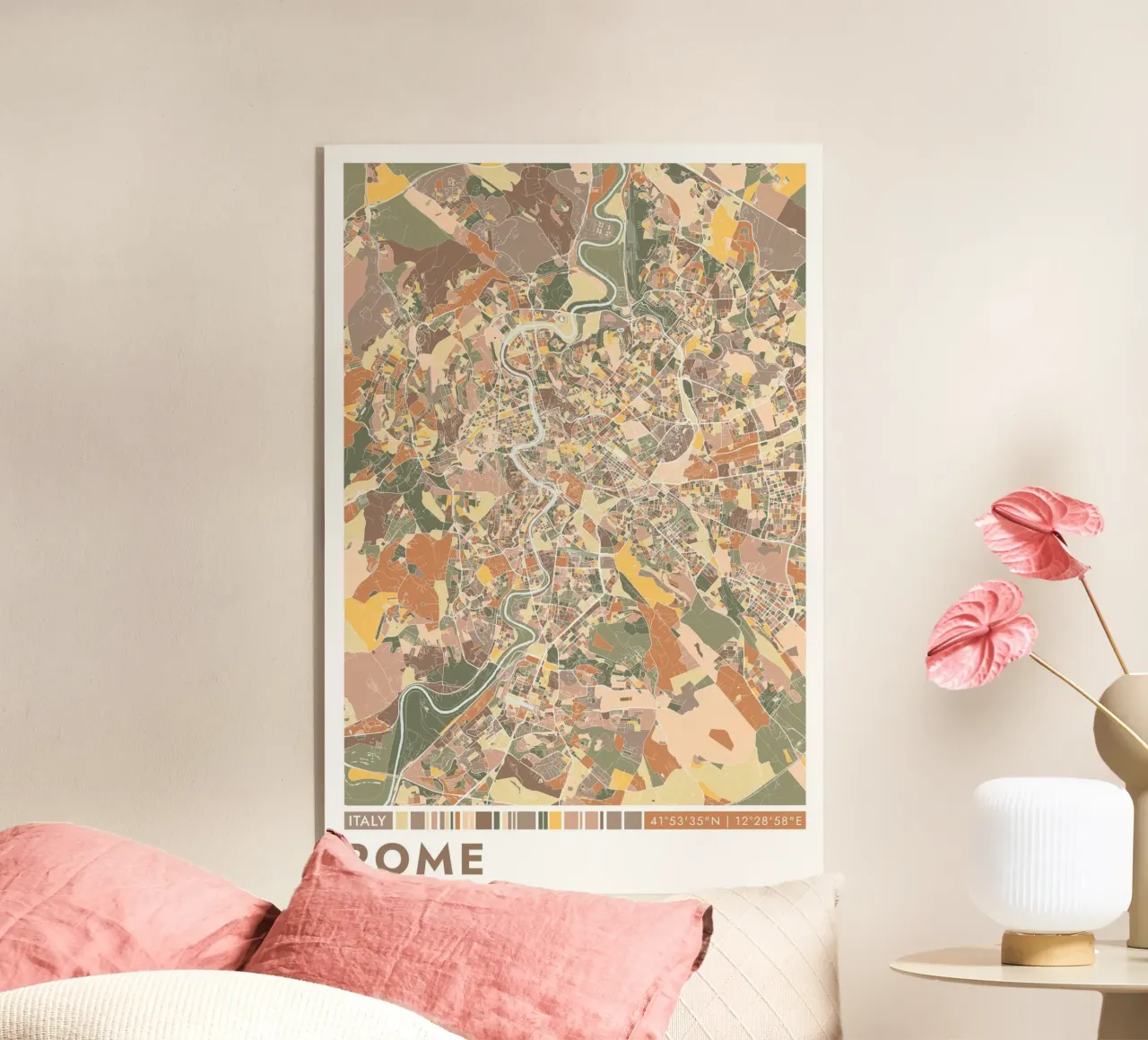 Roma città plexiglass da CityMapPoster