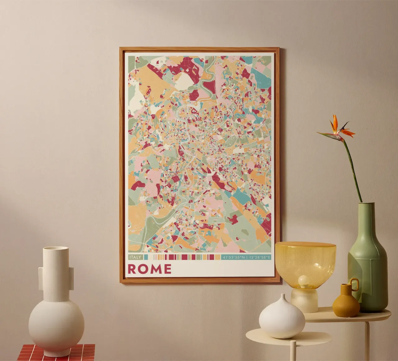 Città Rom alluminio dibond da CityMapPoster