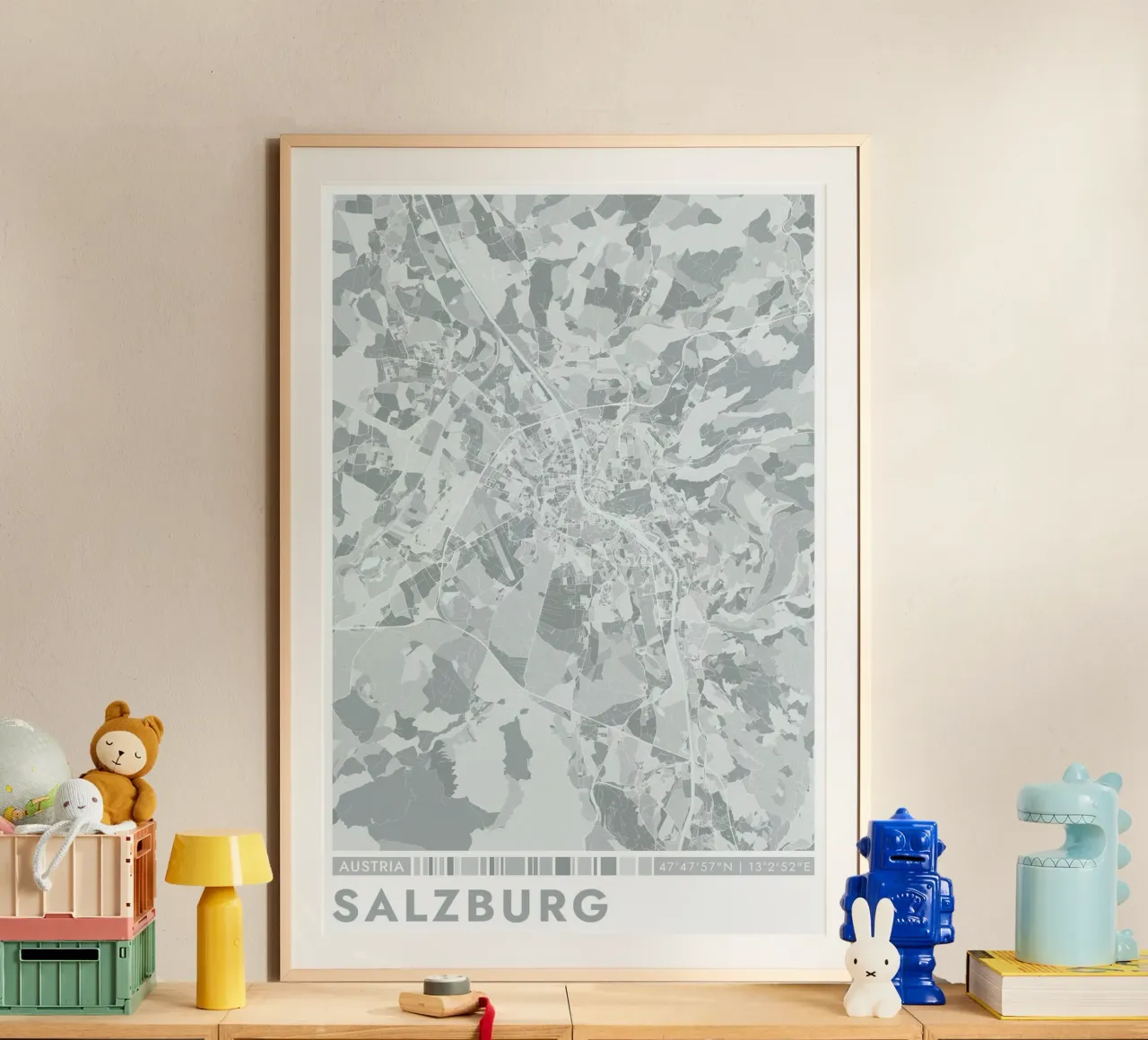 Poster della città di Salisburgo carta hahnemühle da CityMapPoster