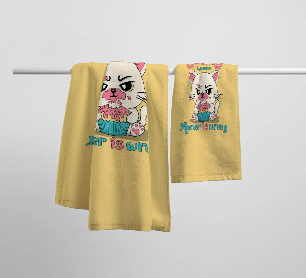 Eating beacuse Muder is Wrong towel by Loobs