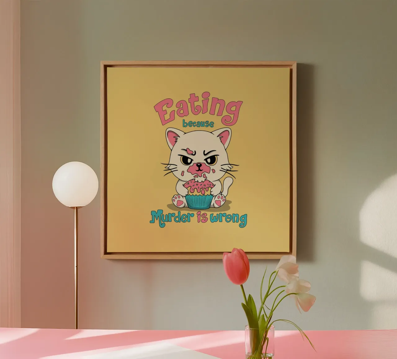 Eating beacuse Muder is Wrong canvas by Loobs