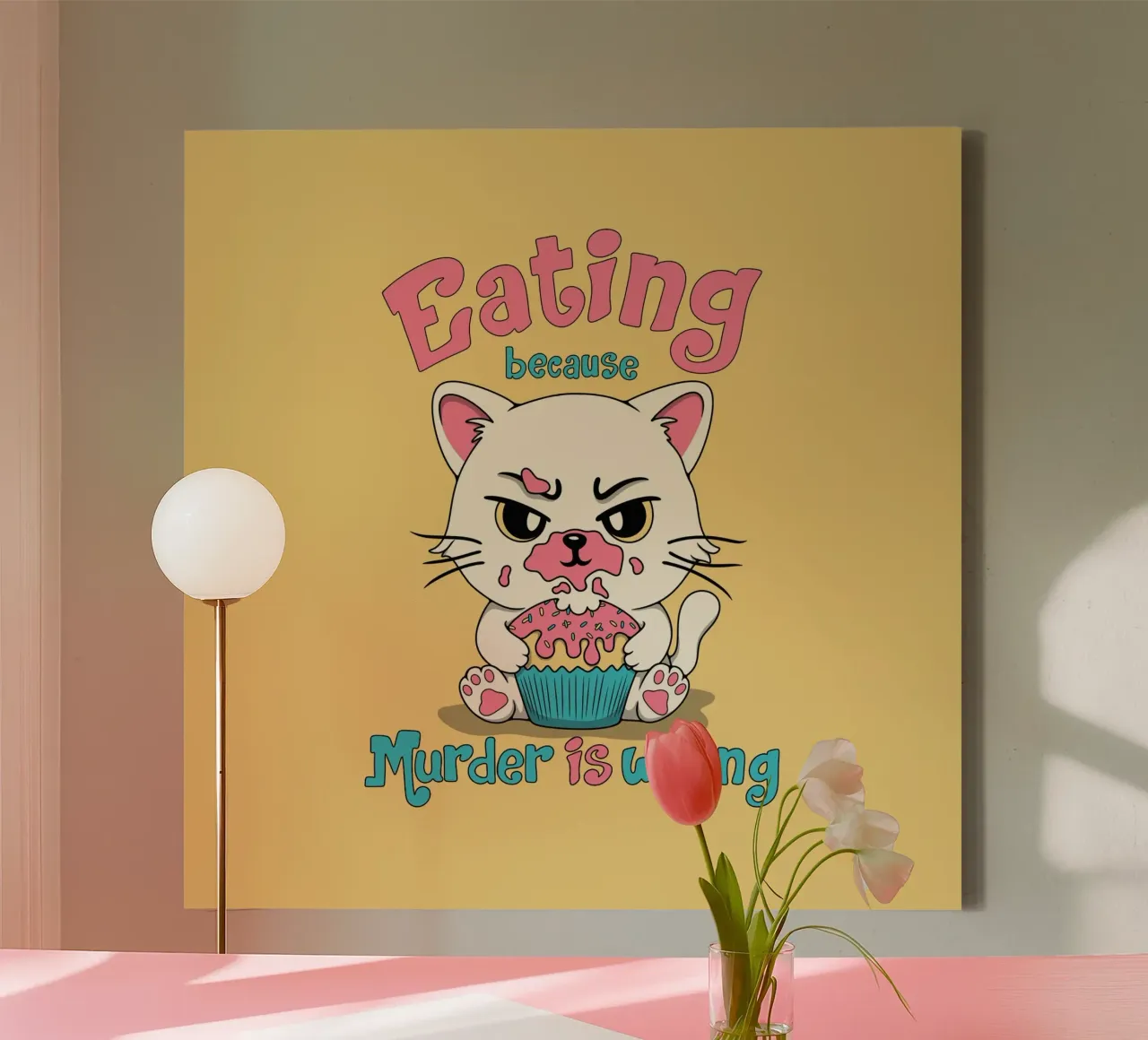 Eating beacuse Muder is Wrong canvas by Loobs