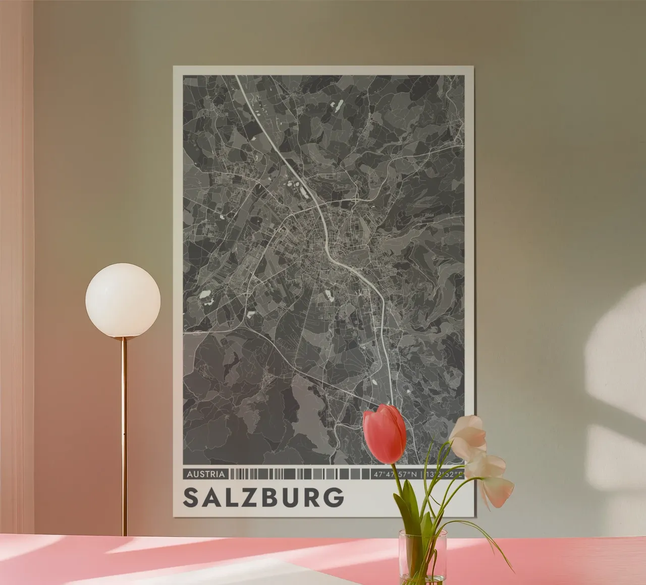 Murale di Salisburgo carta hahnemühle da CityMapPoster