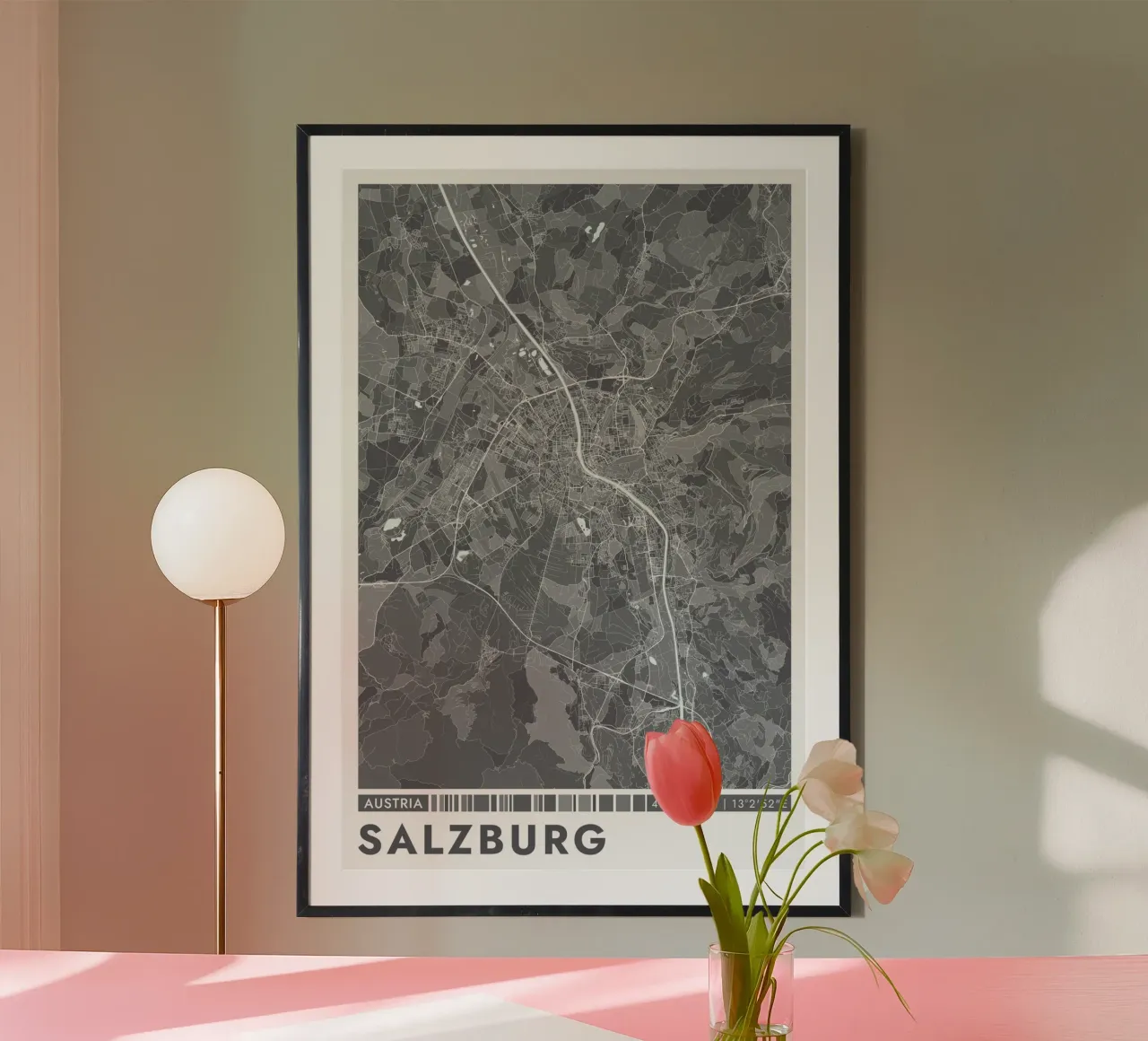 Murale di Salisburgo carta hahnemühle da CityMapPoster