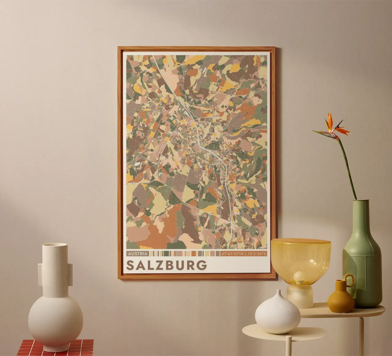 Città di Salisburgo alluminio dibond da CityMapPoster