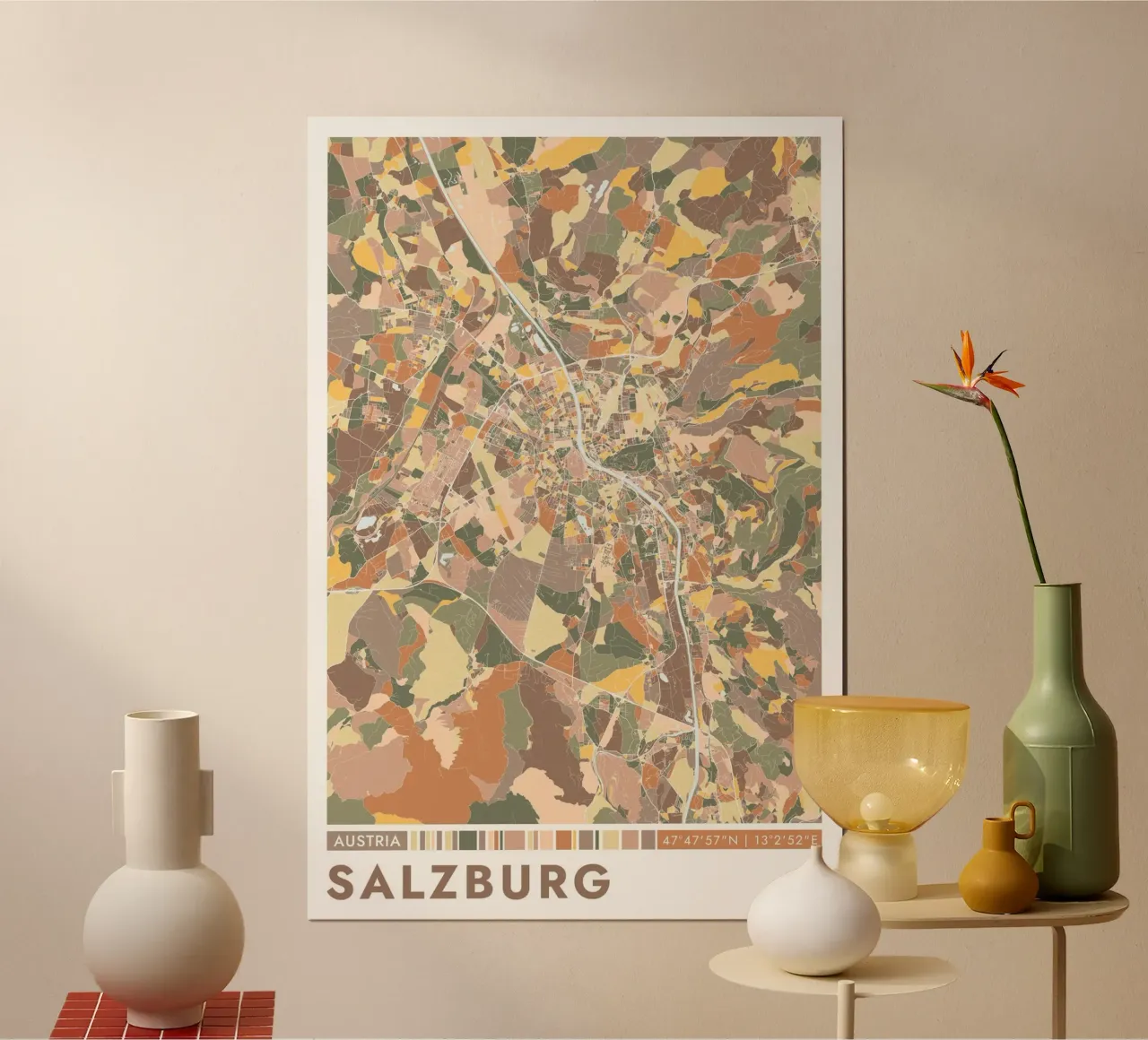 Città di Salisburgo carta hahnemühle da CityMapPoster