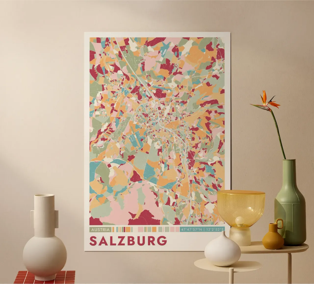 Città di Salisburgo carta hahnemühle da CityMapPoster