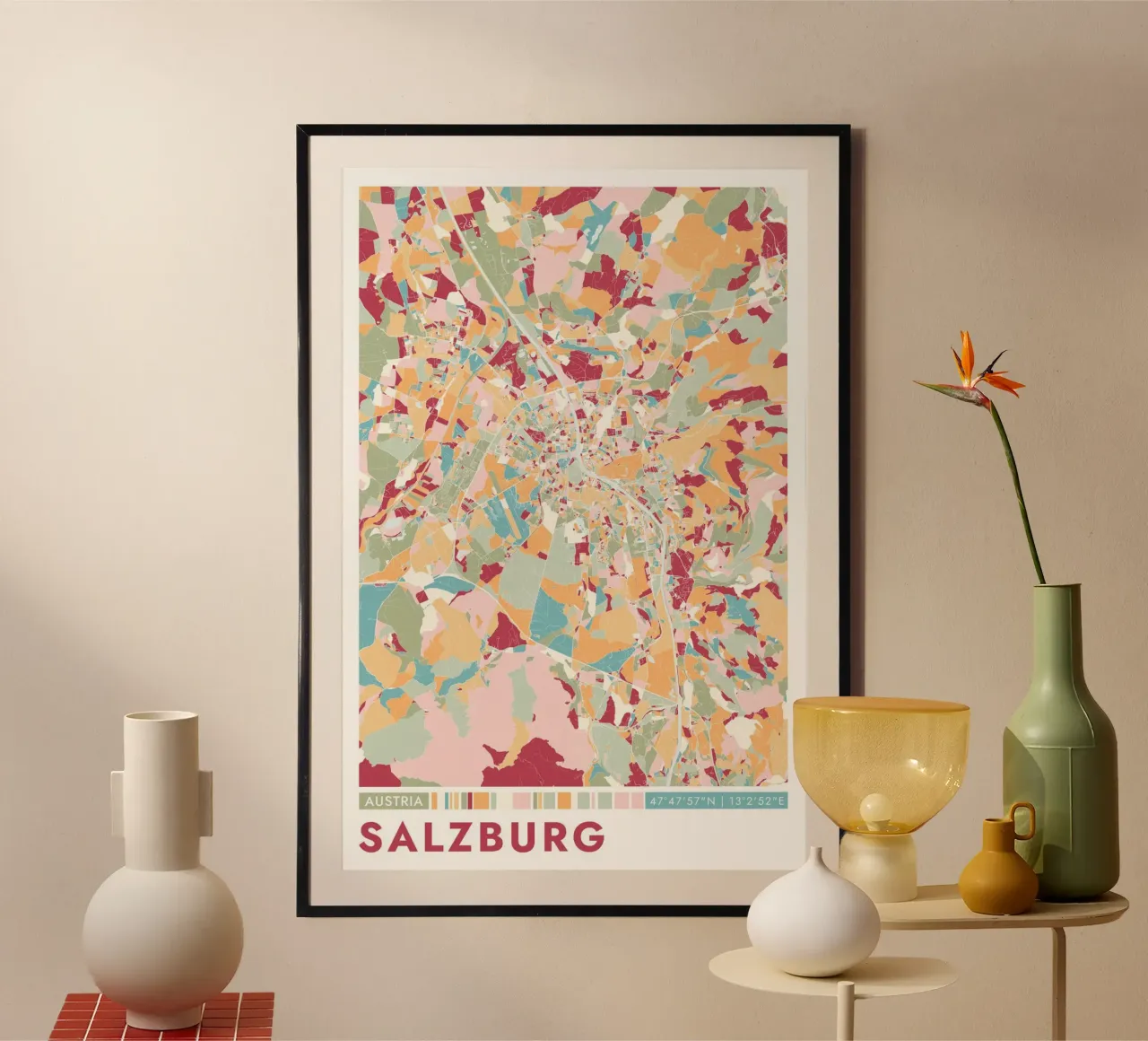 Città di Salisburgo carta hahnemühle da CityMapPoster