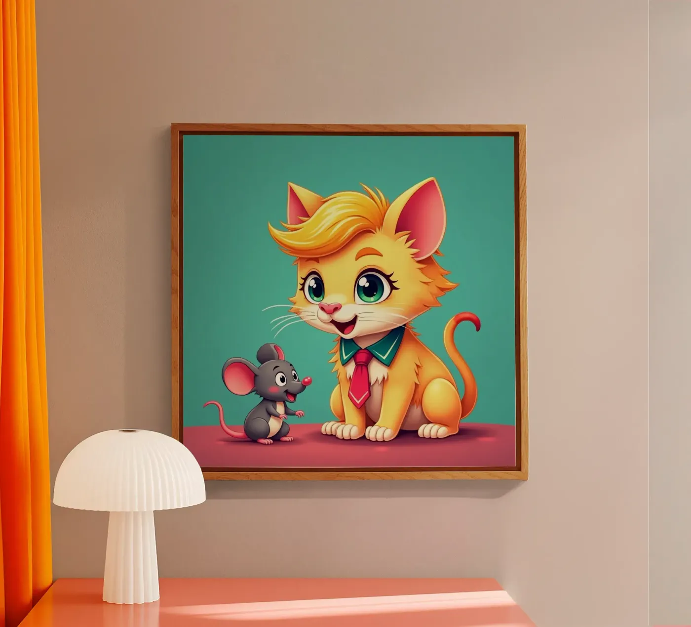 Friends - cat and mouse acryl van CASTILO